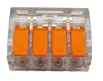 Клемма рычажковая 4 отверстия 0,2-4,0 32А SN-221414N (50шт) AWSPRODUCTS