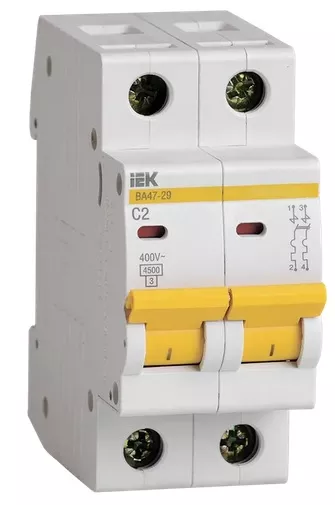 Автоматический выключатель ВА47-29 C2/2 4,5кА IEK