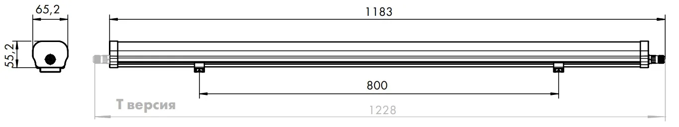 Светильник линейный LED WP-C-1200-46-840 46W 4000K 6000Lm IP65 1200мм VS