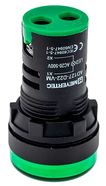 Индикатор напряжения, 20-500V AC, зеленый MT22-VM3