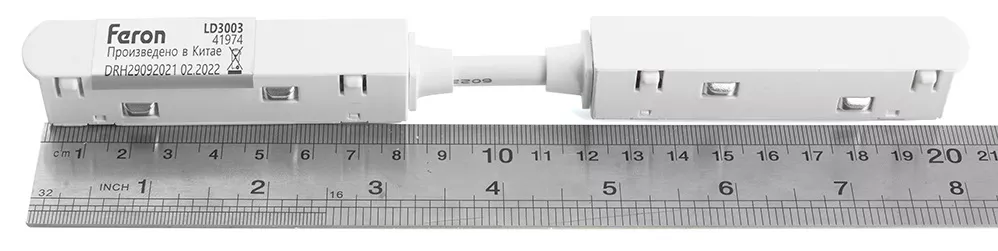 Соединитель-коннектор для низковольтного шинопровода, белый, прямой LD3003 Feron