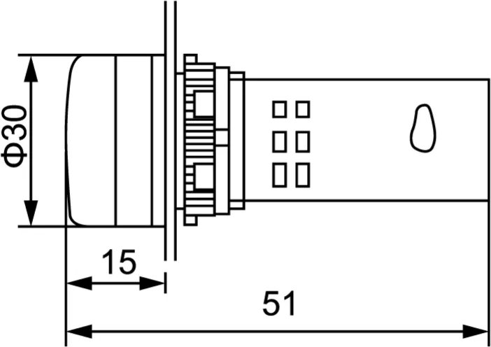 Индикатор напряжения, 20-500V AC, желтый MT22-VM5