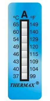 Наклейка Термоиндикаторная Thermax Level 8 A (37°C/ 40°C/ 43°C/ 46°C/ 49°C/ 54°C/ 60°C/ 65°C)