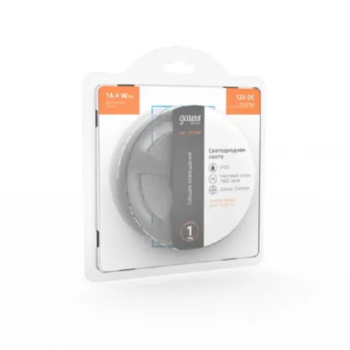 Лента LED 2835 3000K 14,4Вт/м 120LED/м 12В 1400Лм/м 3м Gauss