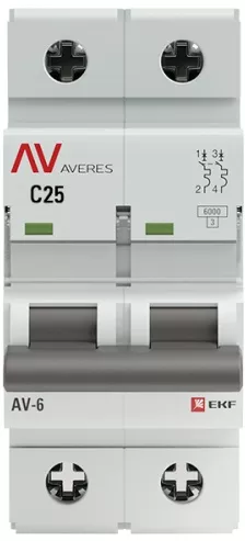 Автоматический выключатель AV-6 C25/2 6кА  AVERES EKF