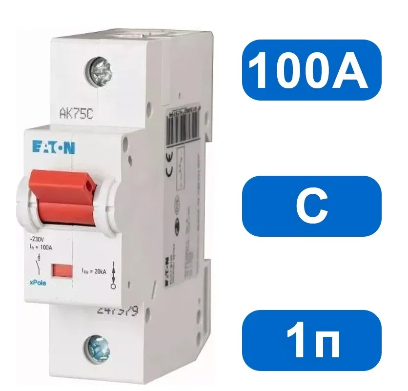Автомат PLHT-C100 (C) 100А 1-pol