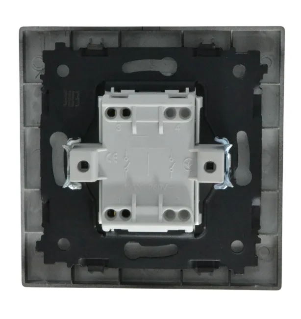 Выключатель 1-кл. с подсветкой чёрный SD-P1002B AWSPRODUCTS