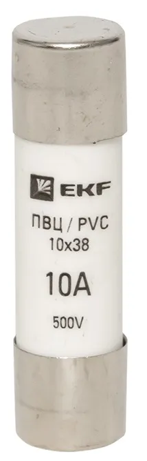 Вставка плавкая цилиндрическая ПВЦ (10х38) 10А EKF PROxima, 