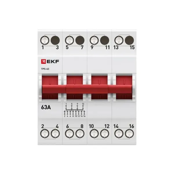 Трехпозиционный переключатель ТПС-63 4P 63А EKF PROxima