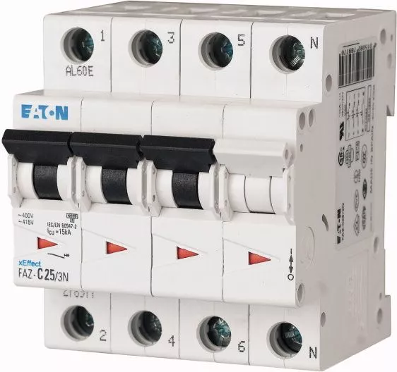 Автомат FAZ-B6/3N (В) 6А 3+N 15кА
