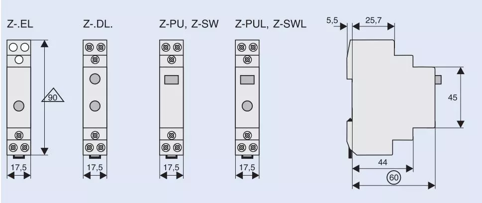 Индикатор светодиодный на DIN Z-DLD/2/230 (зелю+красн.)