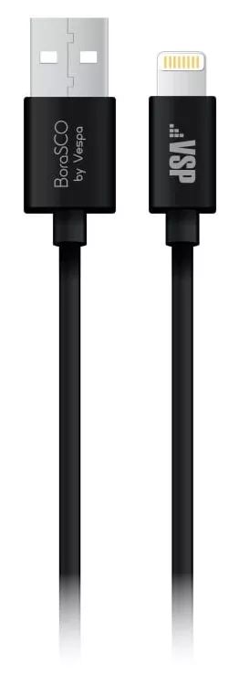 Дата-кабель USB-8pin; 2А;1м; черный Borasco