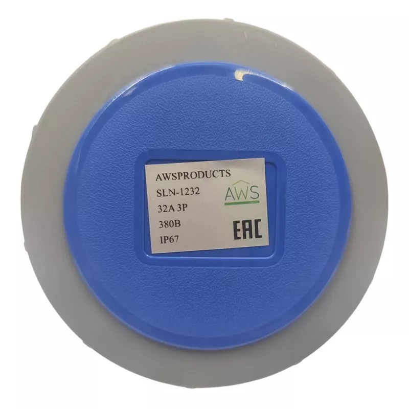 Розетка стационарная 32A 3п (2P+PE) SLN-1232 IP67, 380В, AWSPRODUCTS