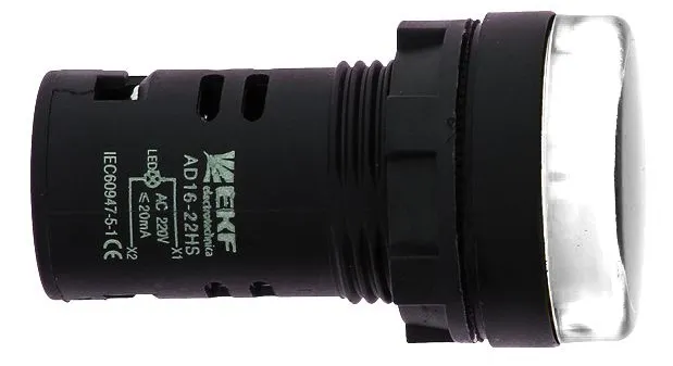 Индикатор LED белый AD16-22HS 24В AC/DC IP54 EKF, 