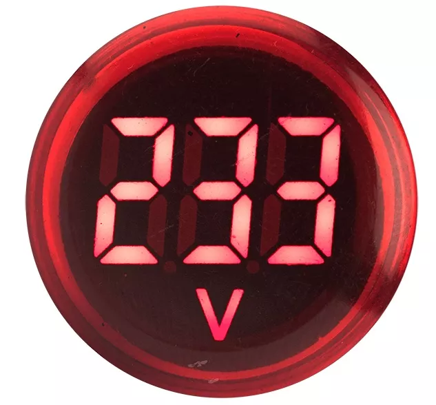 Индикатор значения напряжения красный ED16-22VD 500В, EKF