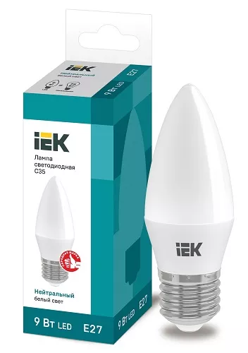 Распродажа_Лампа LED свеча LED-C35 eco 9Вт 230В 4000К E27, IEK