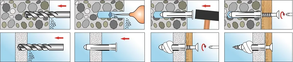 Дюбель трехраспорный 5*32 борт (25 шт.) (Стройбат), уп