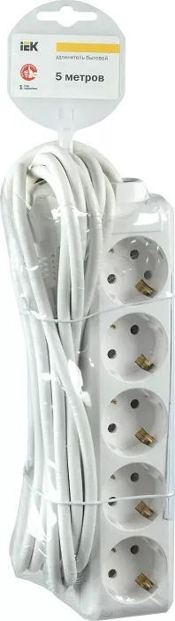 Удлинитель У05 5гн. 5м с/з 3х1мм2 10А/220В, IEK