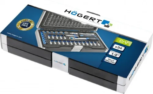 Набор инструментов 34 шт., 1/4" HOEGERT, ком