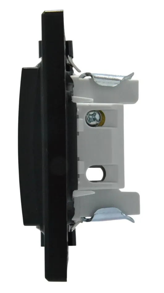 Выключатель 1-кл. с подсветкой чёрный SD-P1002B "Standard" AWSproducts