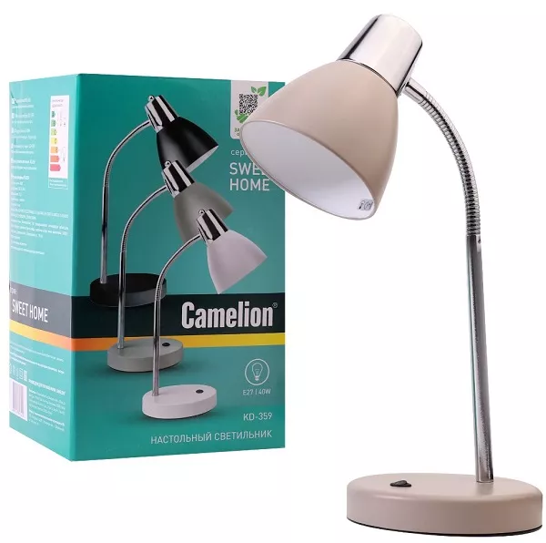 Светильник настольный KD-359 C26 E27 Тауп Camelion
