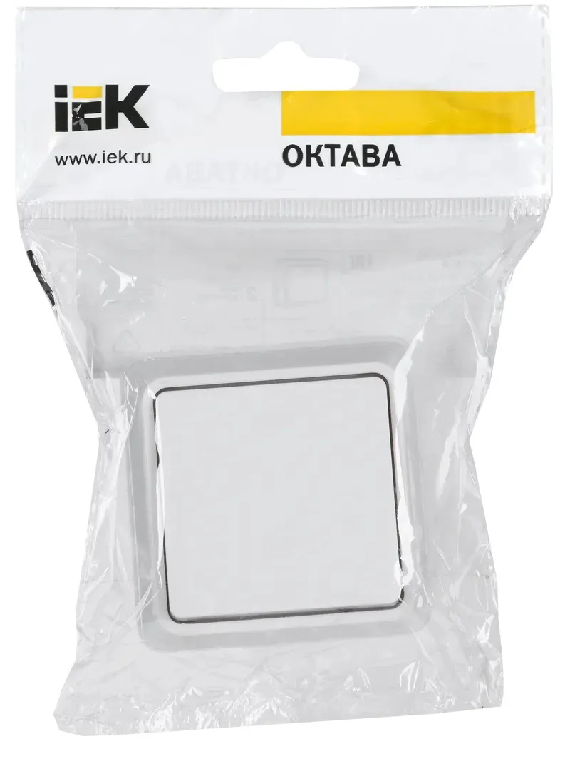 Выключатель ОУ 1-кл. белый Октава IEK