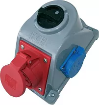 Разъем стац. IP-44  16/4 гнездо/розетка/выкл. (96061451)