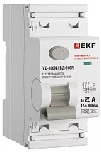 УЗО ВД-100N 25/2 30мА, тип A, 6кА PROXIMA EKF