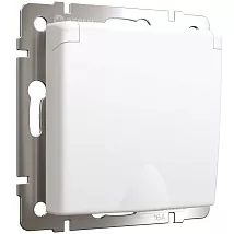 Розетка 1-я с/з со шторками и крышкой IP44 Белый матовый WERKEL