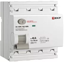 УЗО ВД-100N 40/4 100мА, тип AC, 6кА PROXIMA EKF