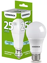 Лампа LED A65 E27 6500К 25Вт 2500Lm GENERICA