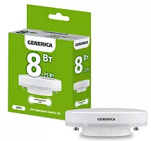 Лампа LED T80 GX53 4000К 8Вт 800Lm GENERICA