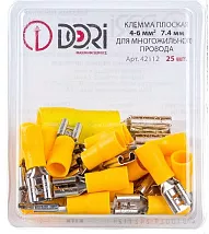 Клемма плоская изолированная гнездо 7,4мм 4-6мм2 РПИм (25 шт)