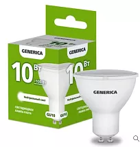 Лампа LED PAR16 GU10 4000К 10Вт 1000Lm GENERICA