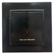 Выключатель 2-кл. чёрный SD-P1005B AWSPRODUCTS