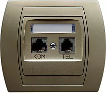 Розетка GPKT - J/K/16/16 394  комп-телеф сатин