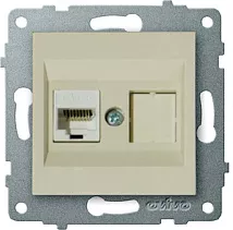 Механизм роз. комп. 1-местн. (RJ45 CAT6), крем