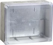 Коробка распред. о/п 240х195х90 IP55 СЕРАЯ 5 сальников прозр.крыш. КМ41346 IEK (6)