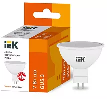 Лампа LED MR16 GU5.3 3000К 7Вт 630Lm IEK