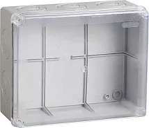 Коробка распред. о/п 240х195х165 IP55 СЕРАЯ 5 сальников прозр.крыш. КМ41278 IEK (4)