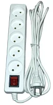 Удлинитель бытовой 5гн. 3м б/з с выкл. ПВС 2x0,75mm2 AWS-H05K-3 AWS