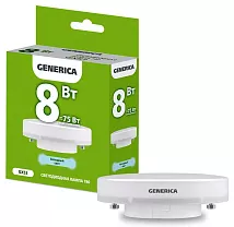 Лампа LED T80 GX53 4000К 8Вт 800Lm GENERICA