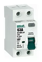 УЗО-03 63/2 30мА, тип AC, 6кА DEKraft