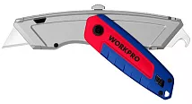 Нож с трапециевидным лезвием складной, WORKPRO