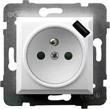 Розетка одинарная штырь + USB GP-1UZPUSB/m/00 (2186)