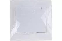 Розетка 1-я c/з с крышкой IP20 белая Кварта IEK