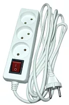 Удлинитель бытовой 3гн. 1,5м б/з с выкл. ПВС 2x0,75mm2 AWS-H03K-1,5