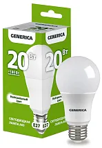 Лампа LED A60 груша 20Вт 230В 4000К E27 2000Lm GENERICA