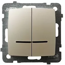 Выключатель 2 кл. LP-2SS/M/42 1501с подсветкой