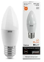 Лампа LED C35 E27 3000К 6Вт 420Лм Elementary Gauss